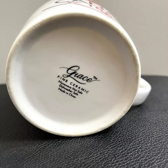 Retro Canadian Maple Leaf Hockey Mug 1867 White Grace Fine Ceramic Cup - Picture 5 of 5